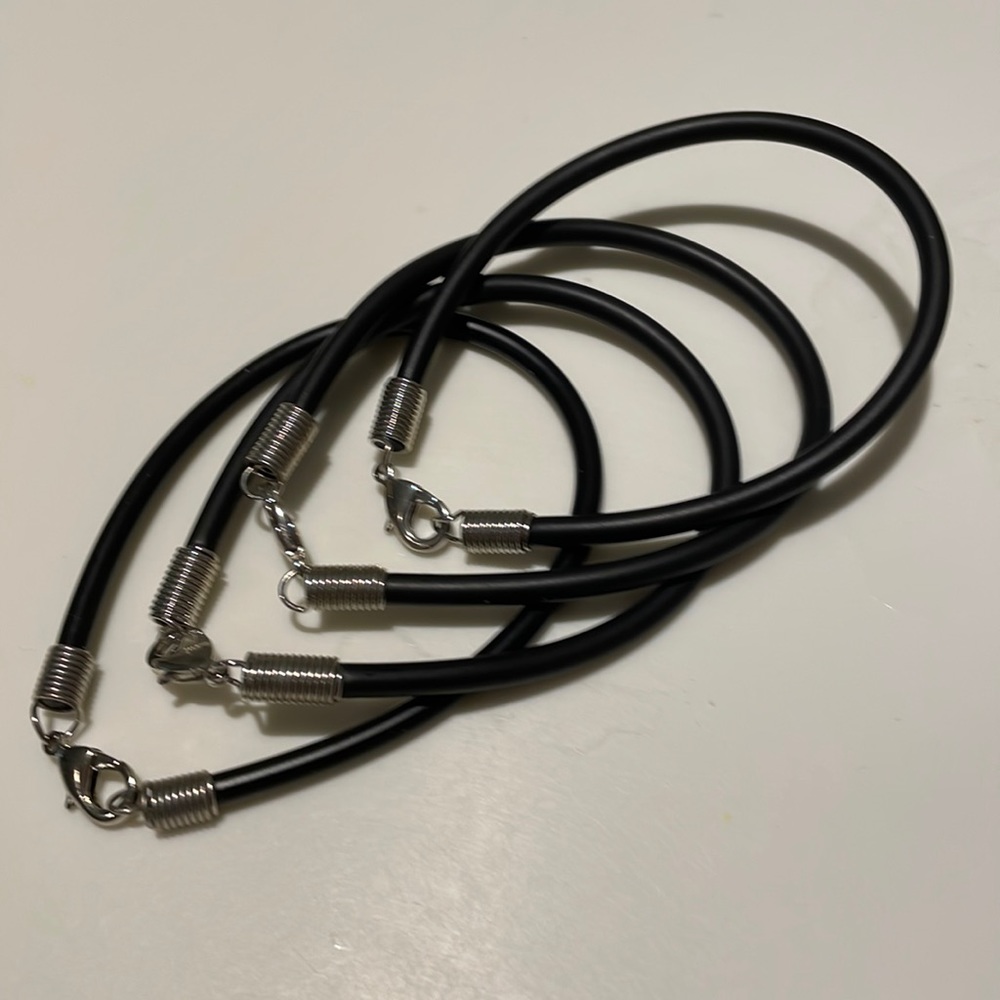 7 9”vinyl bracelets with lobster claw clasp ready for your creativity